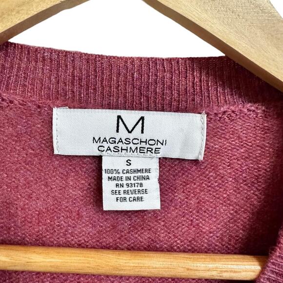 Magaschoni Cashmere Crew Neck High Low Side Slit Pullover Sweater Size Small - Picture 2 of 4